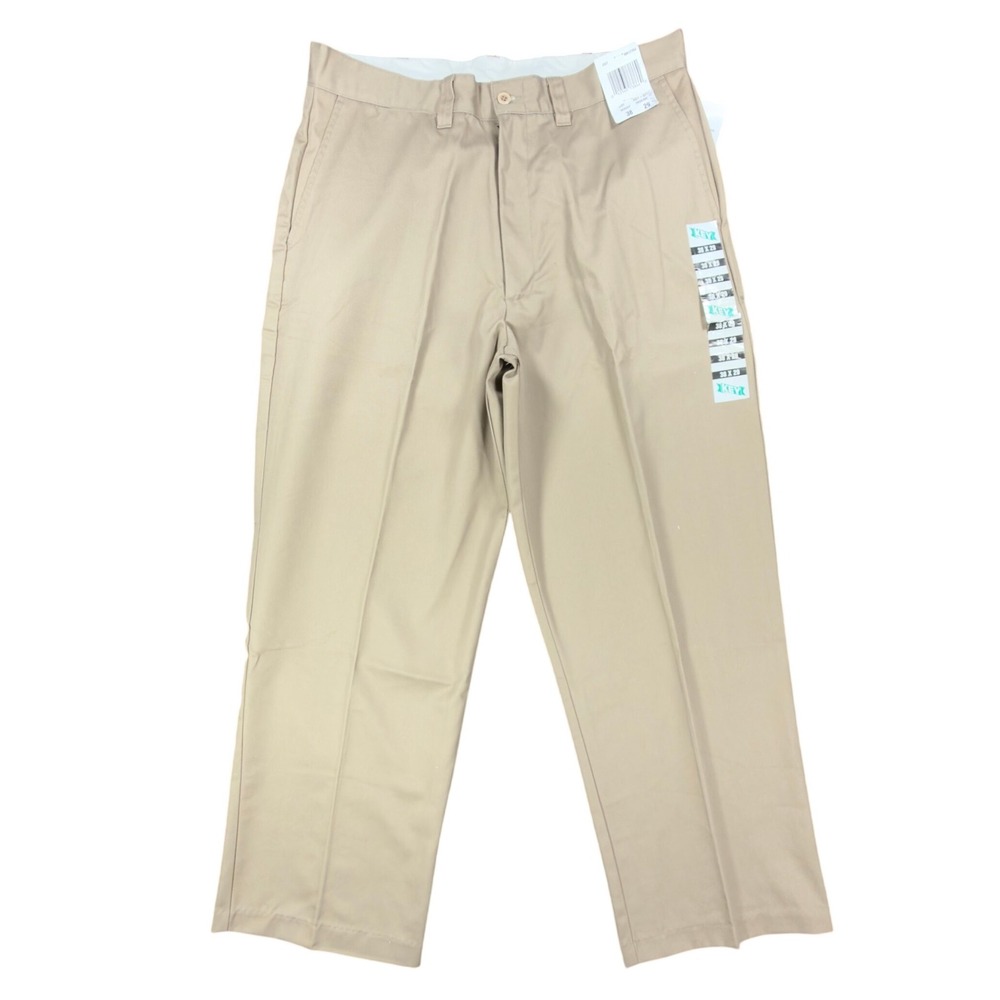 Key Industries Y2K Work Khakis Men 38x29 Tan Poly Cotton NWT